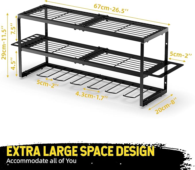 Power Tool Organizer-7 Drill Holder Wall Mount, Garage Organization Storage - Image 5