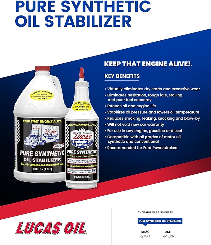 Lucas Oil 10130 Pure Synthetic Oil Stabilizer - Image 5
