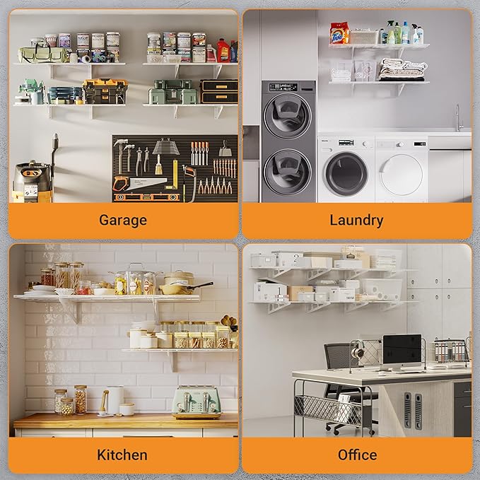 2x4 ft Garage Shelving, Pantry Storage, 400 lbs Total Load Capacity Wall - Image 7