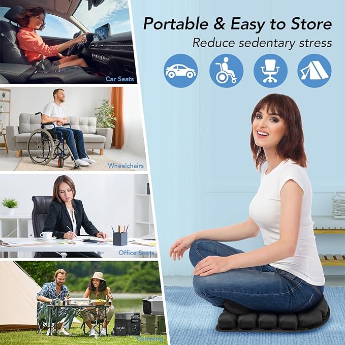 Travel Seat Cushion, 3D Air Inflatable Pressure Relief Cushion - Image 6