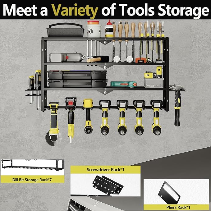 AZERPIAN Tool Organizer Heavy Duty Power Wall Mount - Image 3