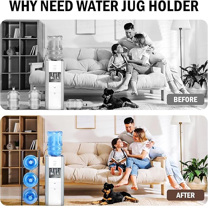 3-Tier 5 Gallon Water Bottle Holder, Heavy Duty Water Jug Rack - Image 4
