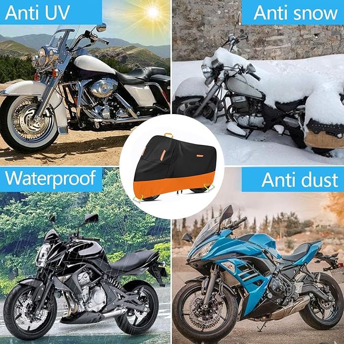 Harley Motorcycle Cover Waterproof Outdoor 300D Oxford Heavy Duty Oxford All - Image 7