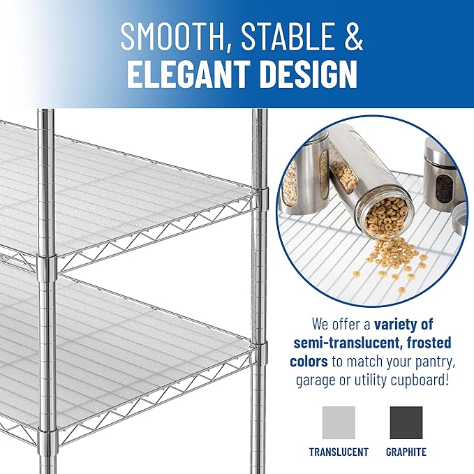 Shelf Liners for Wire Shelf System: Set of 5 in Graphite: 13.4 x 23.2 inch: - Image 6