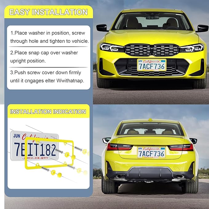 LivTee 4 Holes Stainless Steel License Plate Frames, Automotive Exterior - Image 5