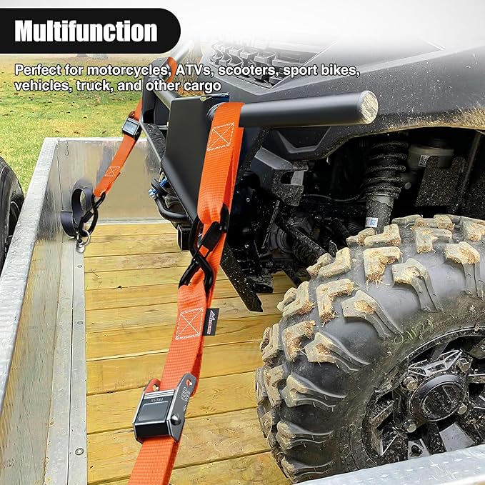 Nilight Motorcycle Tie Down Straps 1.5”×8’ Heavy Duty Cambuckle - Image 8
