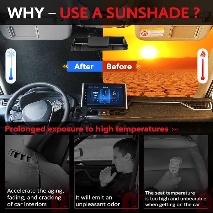 KAYZT Windshield Sun Shade for 2013-2018 BMW 3 Series/F30/F31/F80/M3 Foldable - Image 4