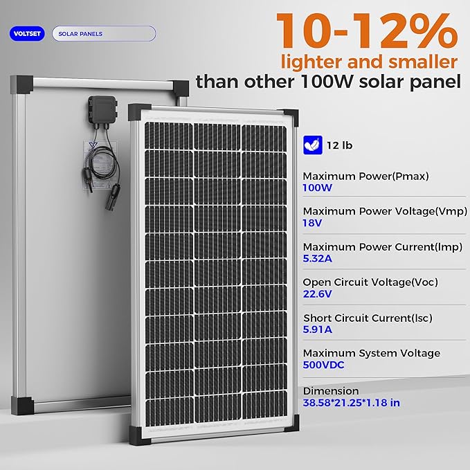 200W 12V Solar Panels, High Efficiency 9BB Cell Monocrystalline Solar Panel - Image 7