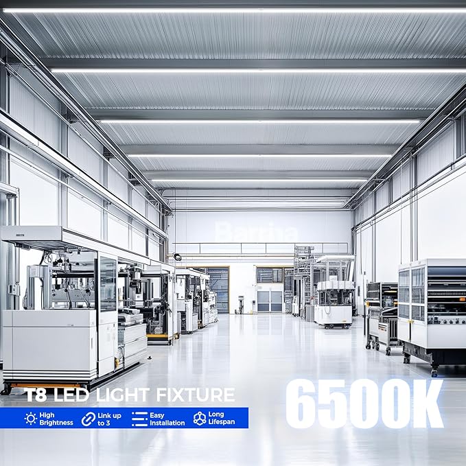 Barrina 8FT LED Shop Light, 100W 15000LM 6500K Super Bright White, Linkable T8 - Image 4