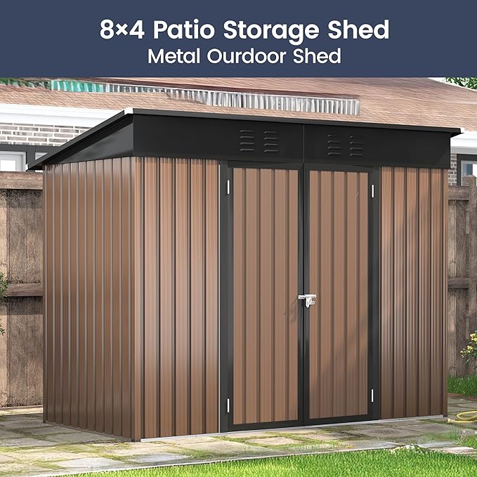 UDPATIO Outdoor Storage Shed 8x4 FT, Outside Sheds & Outdoor Storage Metal - Image 2