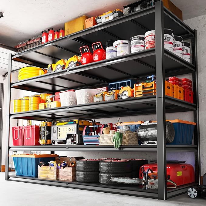 REIBII 78" H Garage Shelving, Storage Shelves Heavy Duty Load 3000LBS, by REIBII