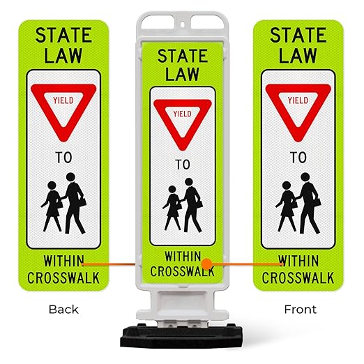 State Law Yield for Pedestrian in Crosswalk R1-6a MUTCD Sign, Double Sided 3M - Image 5