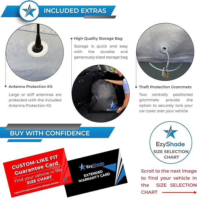 EzyShade 10-Layer Truck Cover Waterproof All Weather. See Vehicle Size-Chart - Image 3