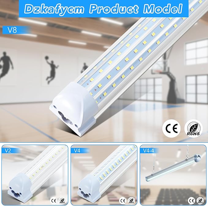 2 Pack 2FT T8 LED Shop Lights, 30W Integrated Tube Light, 4800LM 6000-6500K - Image 7