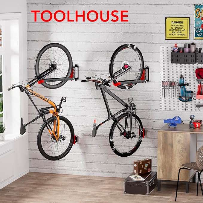 3-Pack Swivel Bike Rack Wall Mount, Bike Hangers - Image 7