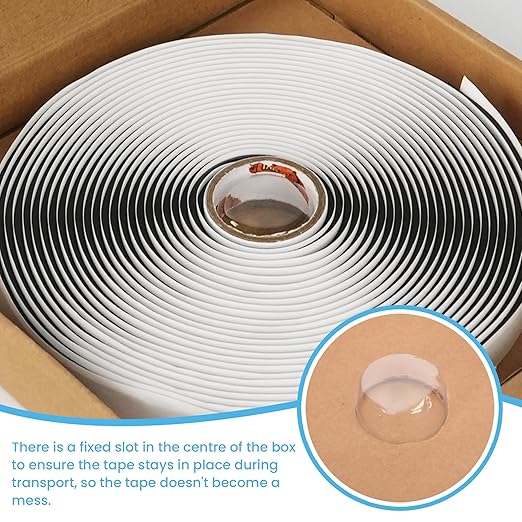 Butyl Tape White 1/2" x 30' x 1/8" RV Tape Sealant Waterproof, Stretchable - Image 7