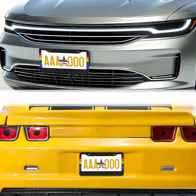License Plate Frames Rainbow Automotive Exterior Accessories Gay Rainbow Strip - Image 8