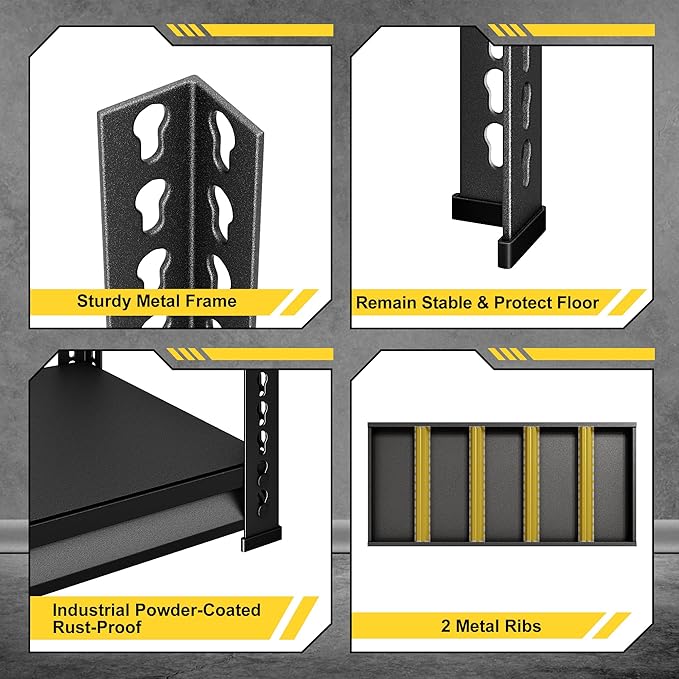 48" W Garage Shelving Heavy Duty，3000LBS Loads Metal Shelving Units and Storage - Image 5