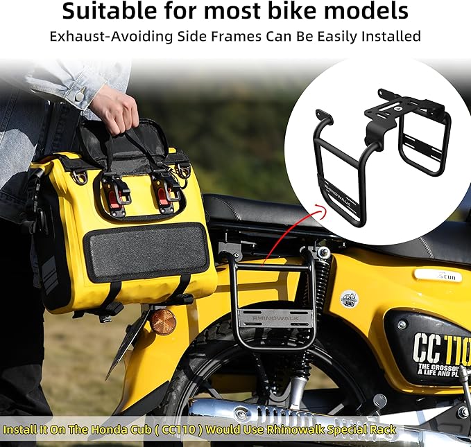 Rhinowalk Motorcycle Saddlebag 15L Waterproof Luggage Bag Quick Release - Image 5