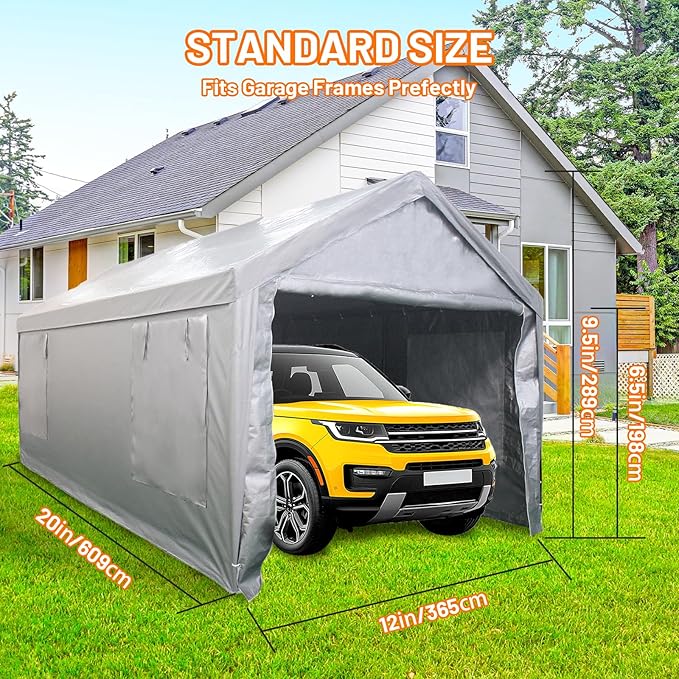 Auraway Carport 12'x20' All-Season Portable Garage Carport, Heavy-Duty - Image 6