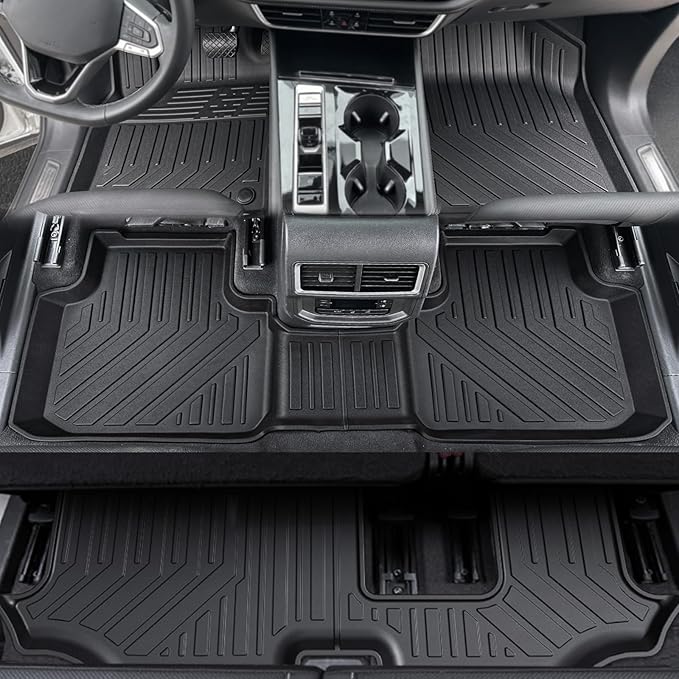 Floor Mats for 2018-2024 2025 Volkswagen VW Atlas 7 Seats, All Weather TPE - Image 2