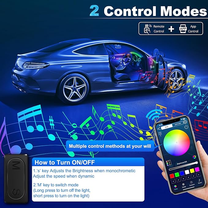 Dreamcolor Acrylic Interior Car LED Strip Light - Image 5