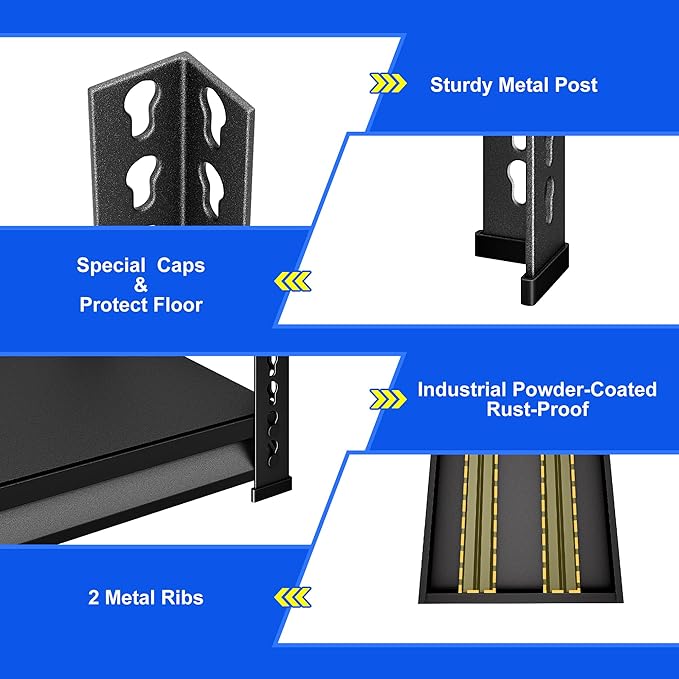 48" W Garage Shelving Heavy Duty, 1800LBS Loads Adjustable Garage Storage - Image 6