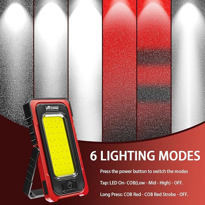 WARSUN Rechargeable Portable Magnetic Work Light, LED Flood Light Waterproof - Image 3