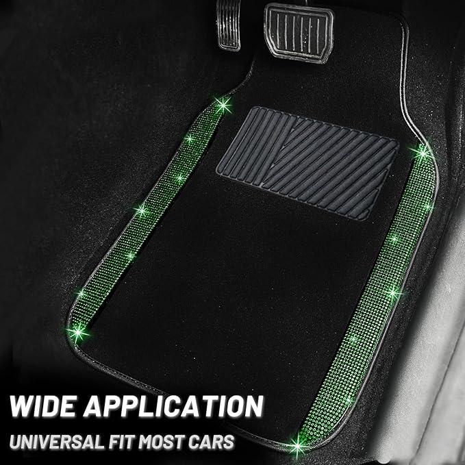 NBTEPEM Bling Car Floor Mats Full Set, Universal Fit Most Cars - Image 2