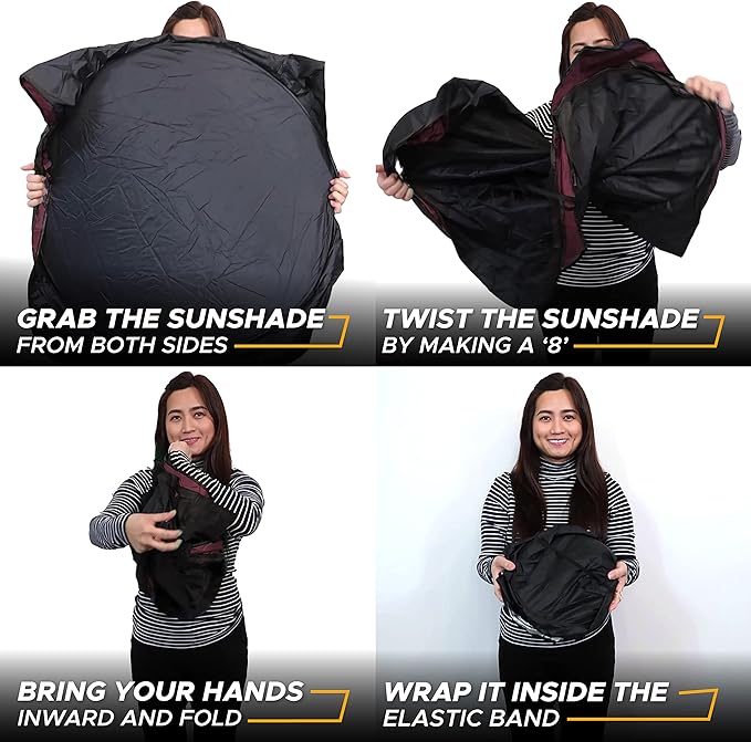 EcoNour Windshield Sun Shade Premium | Sunshade Protects Car Interior | Car Sun - Image 9