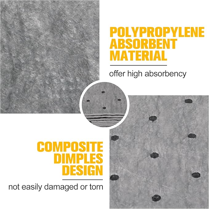 50PC Oil Absorbent Pads | 13"x10" Meltblown Polypropylene Mats, Hand-Tear Lines - Image 8