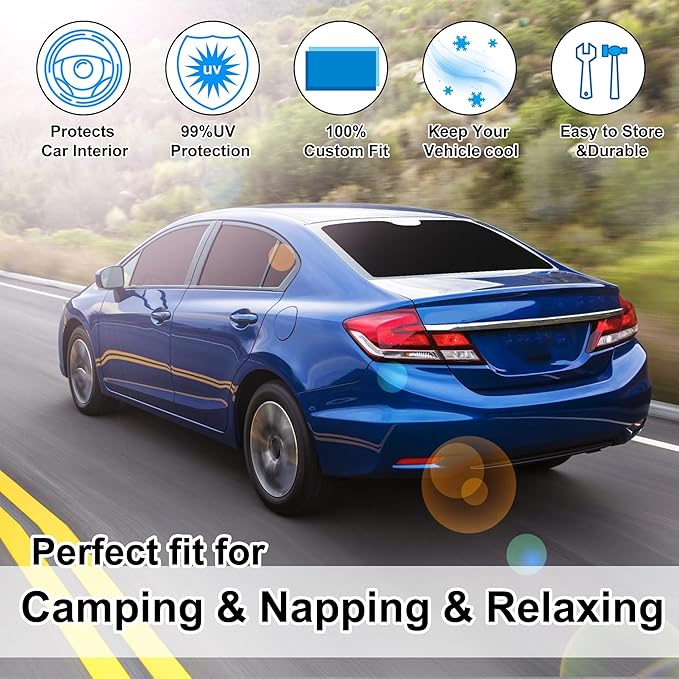 TINGLU Window Shades for Honda Civic 2012 2013 2014 2015 Accessories Car Side - Image 6