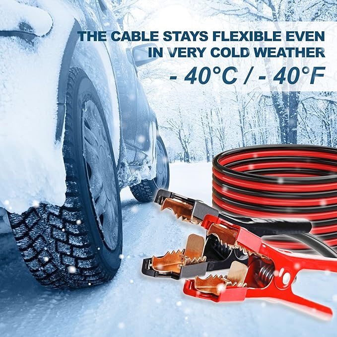 Jumper Cables 4 Gauge 25 Feet Battery Jumper Cables - Image 5