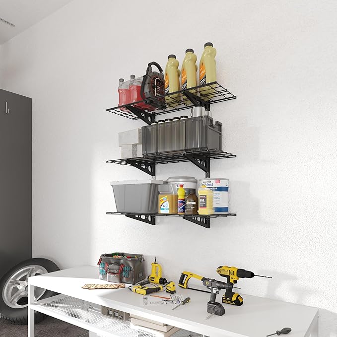 FLEXIMOUNTS 3 Tier 1x3ft Garage Storage Wall Shelving, 12x36inch per Shelf - Image 2