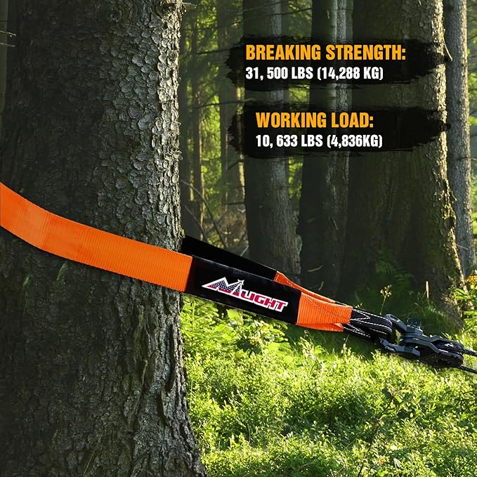 Nilight 3" x 8' Tree Saver Tow Strap Lab Tested 31, 500lbs Break Strength Heavy - Image 8