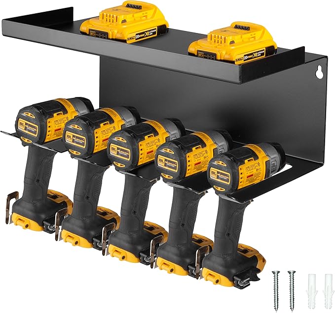 Power Tool Organizer for Shop & Garage, Heavy Duty Wall Mounted Rack by IronForgeTools