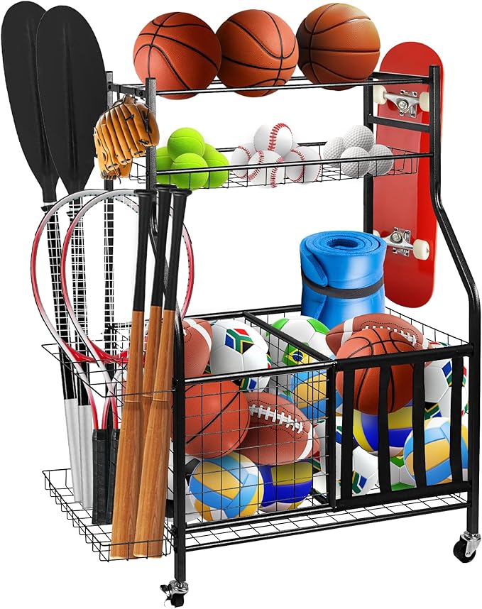 Garage Sports Equipment Organizer, Ball Storage Rack, Garage golf Organizer by Unknown