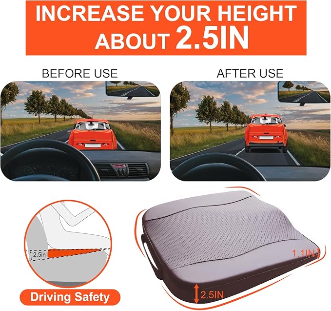 Car Seat Cushion, Comfort Memory Foam Car Cushions - Image 4