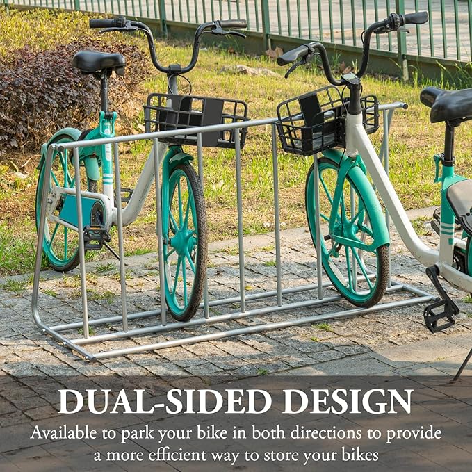 MyGift Large Metal Double-Sided Grid Bike Rack Stand, Freestanding Bicycle - Image 2