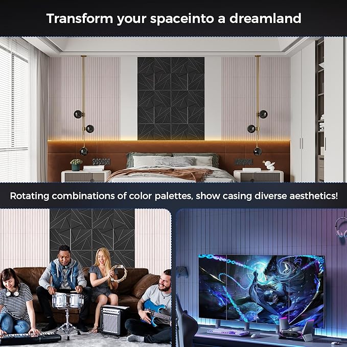 6 Pack Large Soundproof Wall Panels, 1.2lb/ft³ High Density, Thicker 0.47in - Image 6