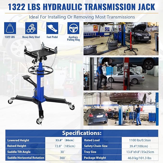 Transmission Jack with Wheels-Hydraulic Transmission Jack with Foot Pedal - Image 6