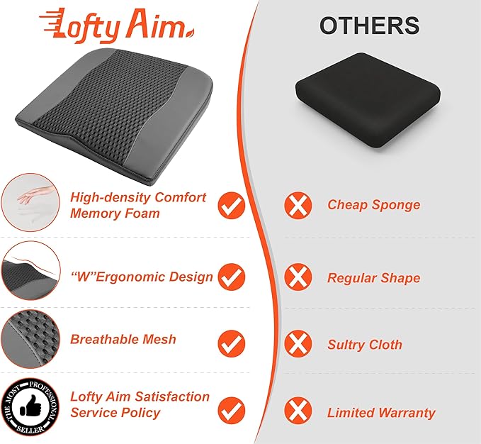 Car Seat Cushion, Comfort Memory Foam Car Cushions - Image 9