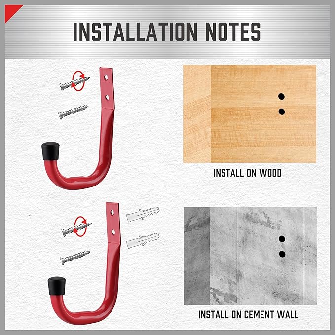 HORUSDY 6 Pack Garage Hooks, Utility Hooks, Garage Hook Heavy Duty Wall Hook - Image 5