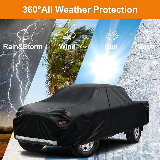 Kayme Truck Cover Custom Fit GMC Sierra Regular Cab Long Bed. Full Exterior - Image 6