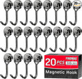 FINDMAG Black Magnetic Hooks, 30lbs+ Strong Magnetic Hooks by FINDMAG