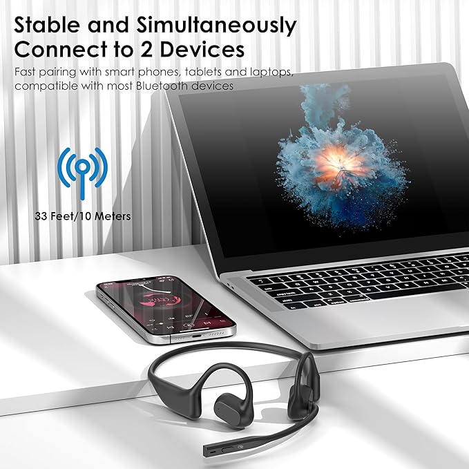 Open Ear Headphones with Mic, Wireless Headset - Image 5