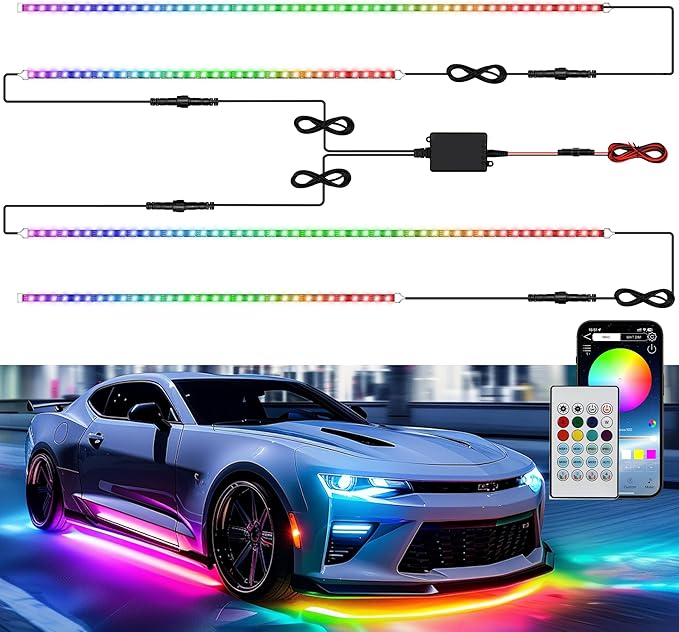 Underglow LED Lights for Cars 180 LEDs RGBI Neon Accent Strip Lights by EKENNOKING