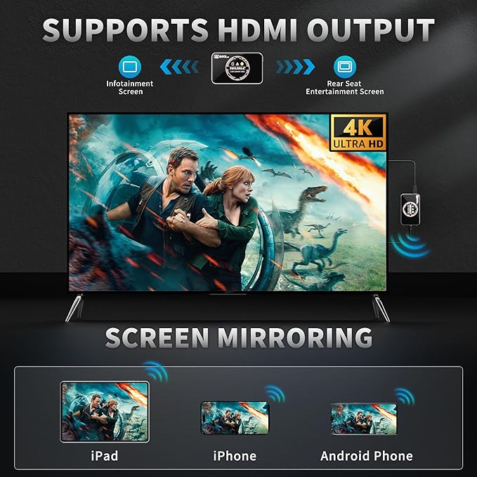 4-in-1 Wireless CarPlay Adapter & Android Auto Wireless Adapter, Stream Netflix - Image 9