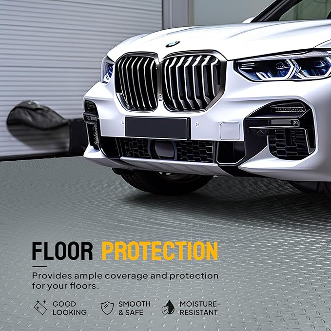 TUFFIOM 7.5x22 FT Garage Floor Mat, Thickened Diamond Plate PVC Garage Mats - Image 3