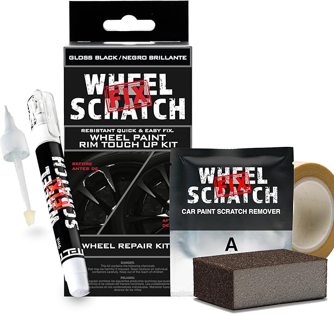 Gloss Black Rim Touch Up Paint Kit, Car Wheel Scratch Repair Kit, Wheel Touch by ScratchFixProducts